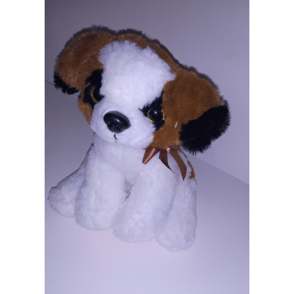 De Luca Plush Stuffed Animal Brown White Black Dog - Picture 4 of 7